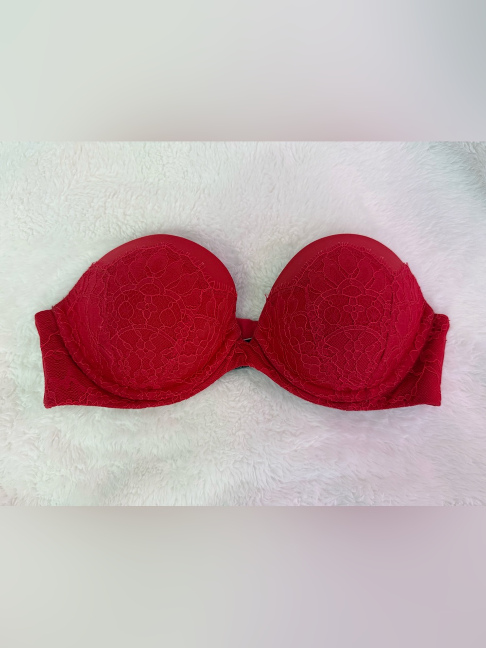 Victoria Secret Red Lace Strapless Bra